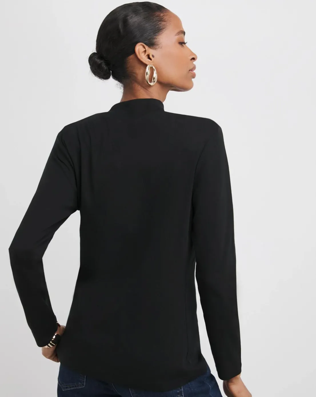 Black Turtle Neck Long Sleeve Top