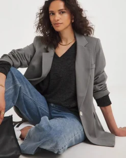 Black V Neck Soft Touch Longline Top