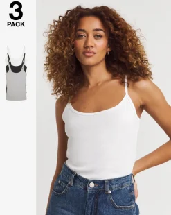 Black White & Grey 3 Pack Cami Vest