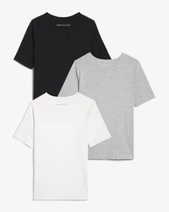 Black White & Grey 3 Pack Round Neck T-Shirts