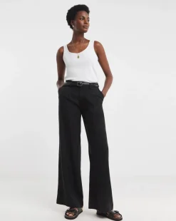 Black Wide Leg Lyocell Jeans
