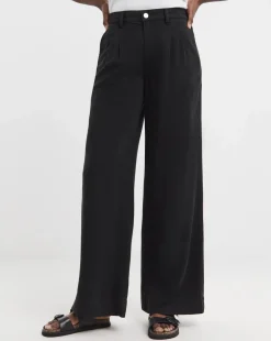 Black Wide Leg Lyocell Jeans
