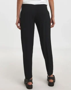 Black/Black 2 Pack Pull On Lightweight Jersey Tapered Leg Trousers