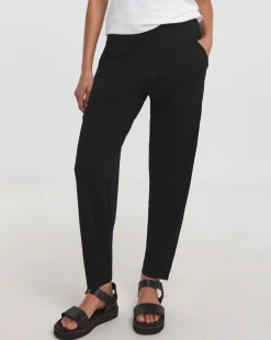 Black/Black 2 Pack Pull On Lightweight Jersey Tapered Leg Trousers