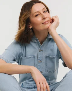 Blue Belted Waist Jumpsuit