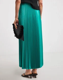 Blue Crinkle Satin Skirt