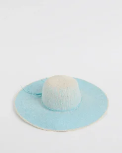 Blue Ombre Wide Brim Straw Hat