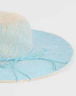 Blue Ombre Wide Brim Straw Hat