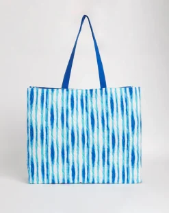Blue Printed Quilt Oversized Tote Bag