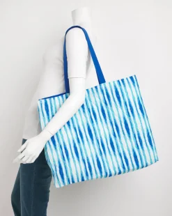 Blue Printed Quilt Oversized Tote Bag