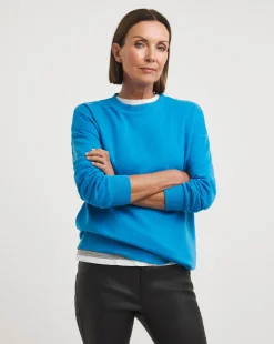 Blue Ribbed Detail Sweatshirt