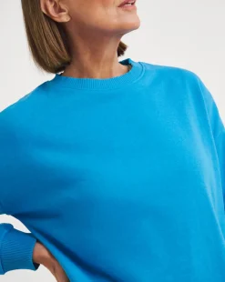 Blue Ribbed Detail Sweatshirt