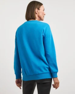 Blue Ribbed Detail Sweatshirt
