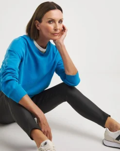 Blue Ribbed Detail Sweatshirt