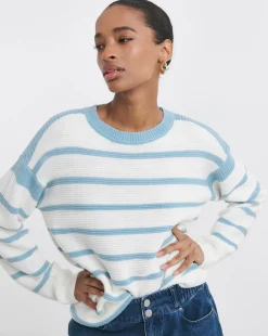 Blue Stripe Crew Neck Jumper