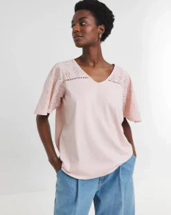 Blush Broderie Bubble Hem Top