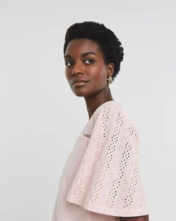 Blush Broderie Bubble Hem Top