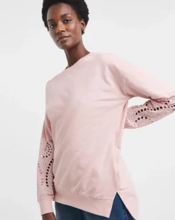 Blush Broderie Sleeve Sweatshirt