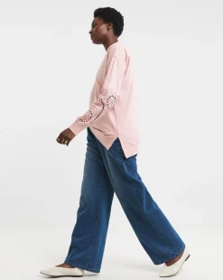 Blush Broderie Sleeve Sweatshirt