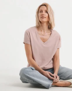 Blush V-Neck Short Sleeve T-Shirt