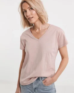 Blush V-Neck Short Sleeve T-Shirt