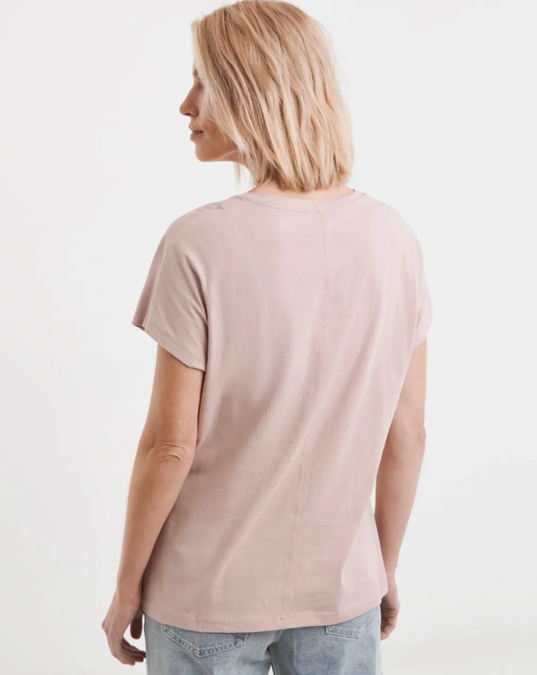 Blush V-Neck Short Sleeve T-Shirt