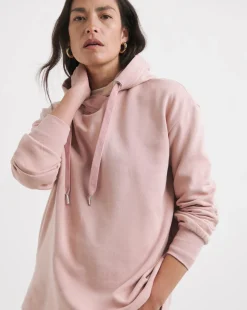 Blush Wrap Neck Longline Hoodie