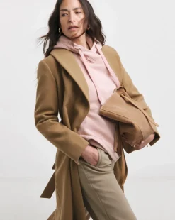 Blush Wrap Neck Longline Hoodie