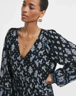 Border Print Batwing Maxi Dress