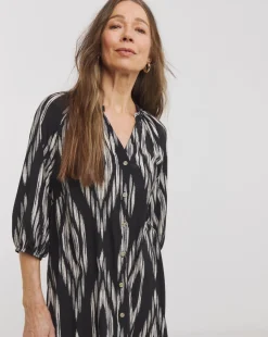 Border Print Kaftan Dress