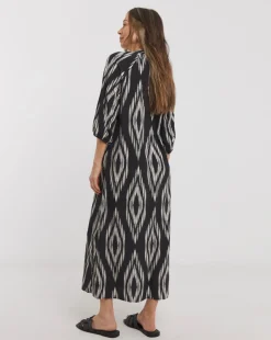 Border Print Kaftan Dress