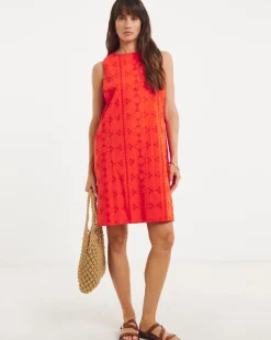 Borderie Sleeveless Shift Dress