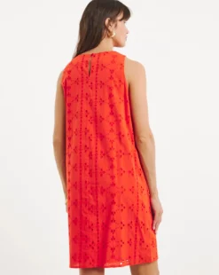 Borderie Sleeveless Shift Dress