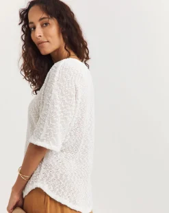 Boucle Textured V Neck Top