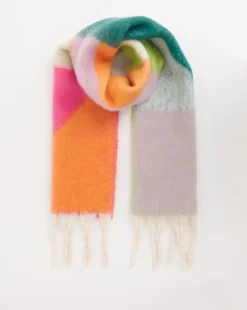 Bright Fluffy Geometric Blanket Scarf