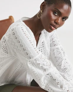 Broderie Long Sleeve Blouse