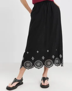 Broderie Scalloped Hem Maxi Skirt