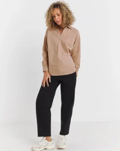 BRUSHED PULL OVER SHIRT