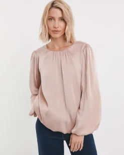 Bubble Sleeve Bubble Hem Top