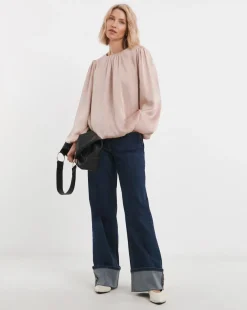 Bubble Sleeve Bubble Hem Top