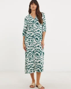Button Through Kaftan Dress