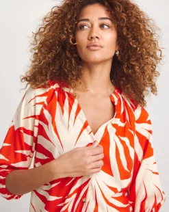 Button Through Printed Blouse