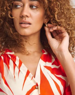 Button Through Printed Blouse