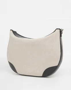Canvas & PU Mix Shoulder Bag