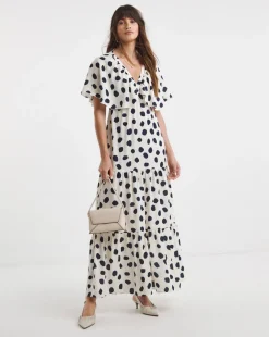 Cape Detail Maxi Dress