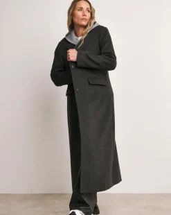 Charcoal Classic Wool Blend Coat