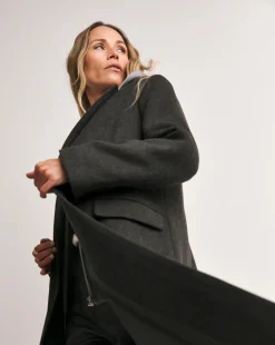 Charcoal Classic Wool Blend Coat