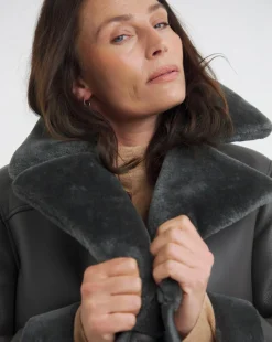 Charcoal Clean Aviator Jacket