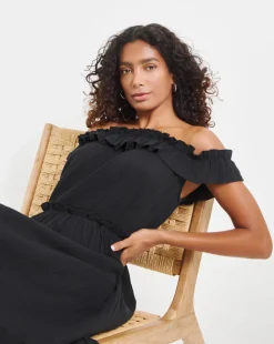 Cheesecloth Maxi Bardot Beach Dress