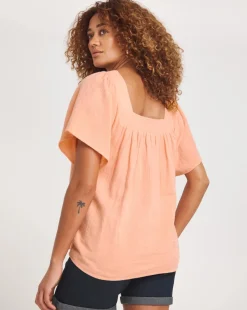 Cheesecloth Square Neck Top